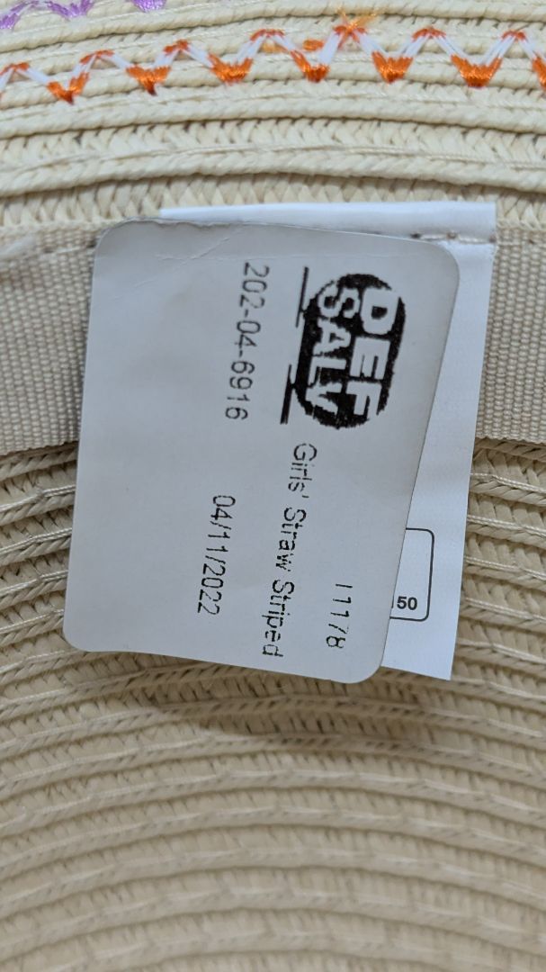 DEF SALV Cream/Multicolor Striped Straw Hat