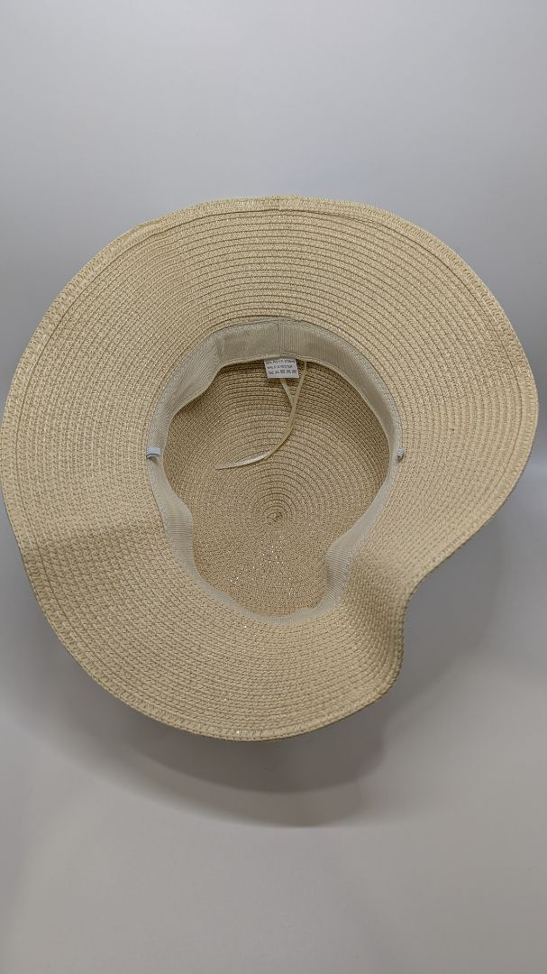Light Tan Paper Straw Hat with Interchangeable Bands