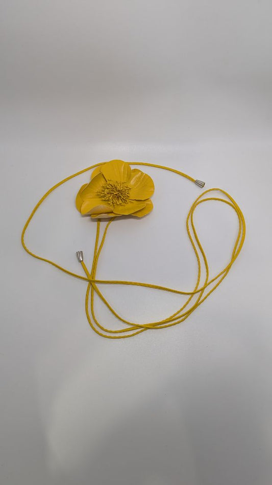 Yellow Flower Adjustable Tie Belt