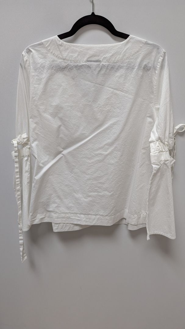 WHO WHAT WEAR White Split-Bell-Sleeve Blouse