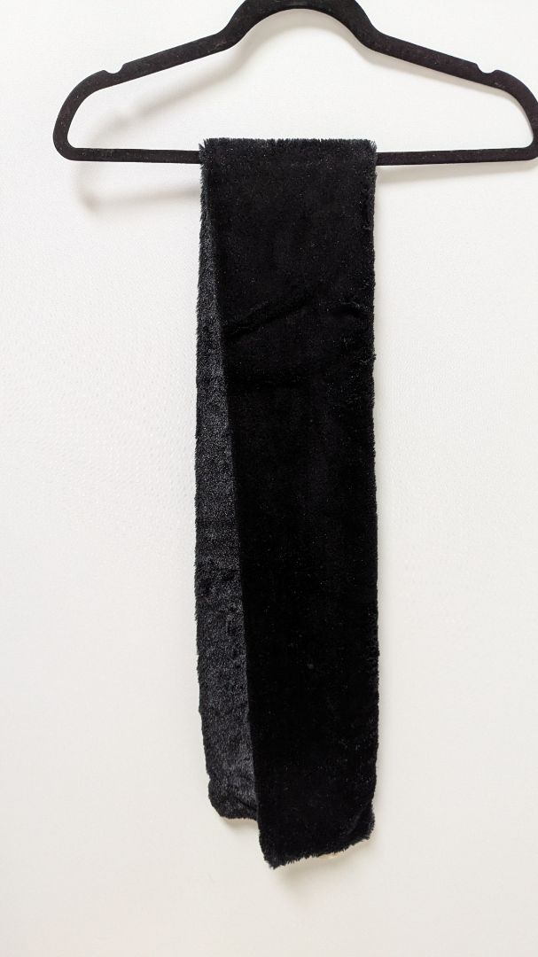 Brookstone Black Faux-Fur Long Scarf