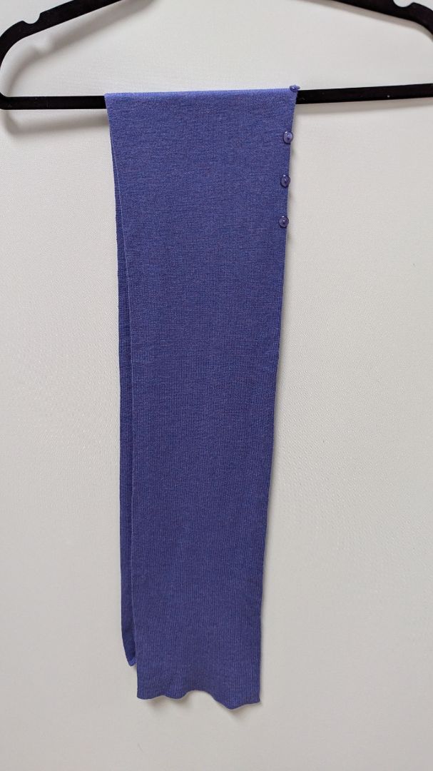 Purple Knit Scarf with Buttons