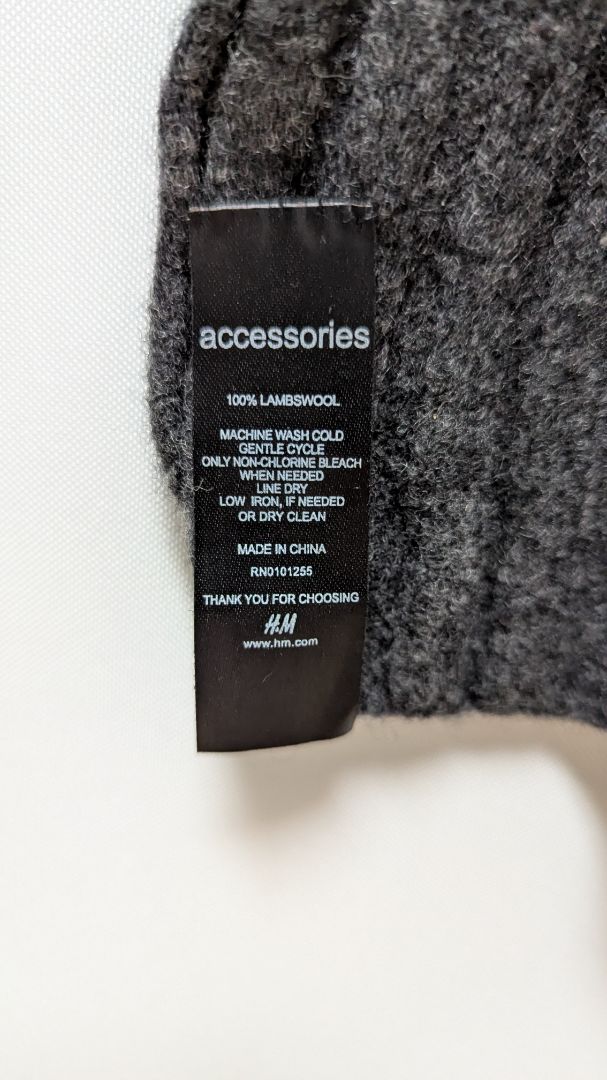 H&M Accessories Grey Ombre Lambs Wool Scarf