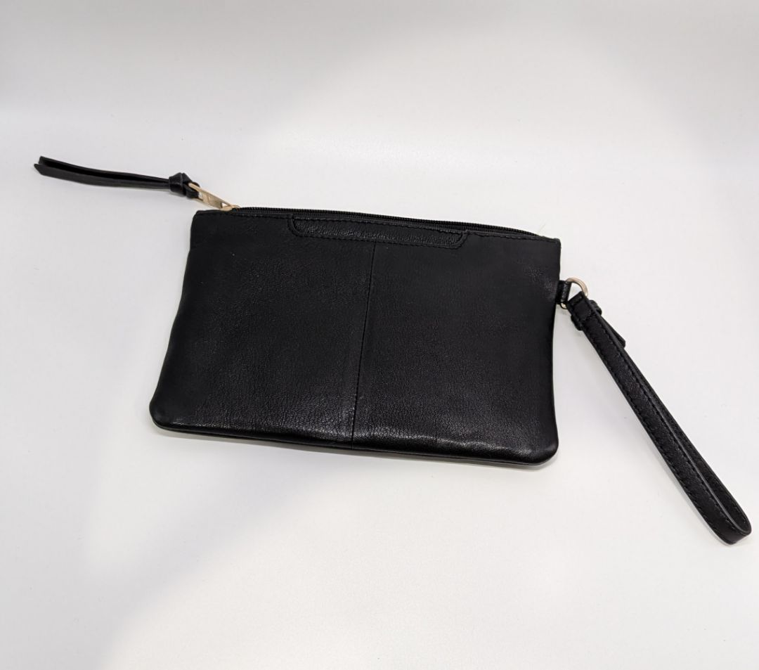 Lodis Black/Gold Zippered Pouch with Wrist Strap