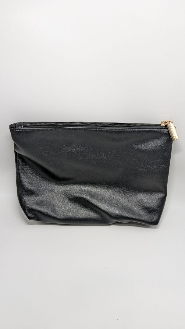 Expression NYC Black Faux-Leather Zippered Pouch