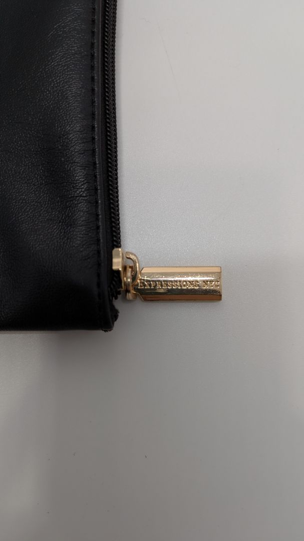 Expression NYC Black Faux-Leather Zippered Pouch