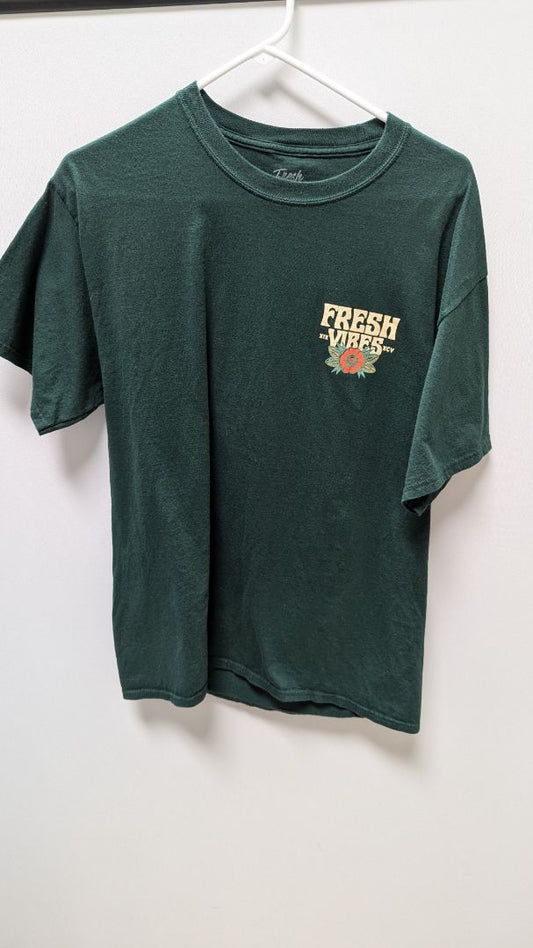 Fresh Vibes Dark Green Mushroom Graphic T-Shirt