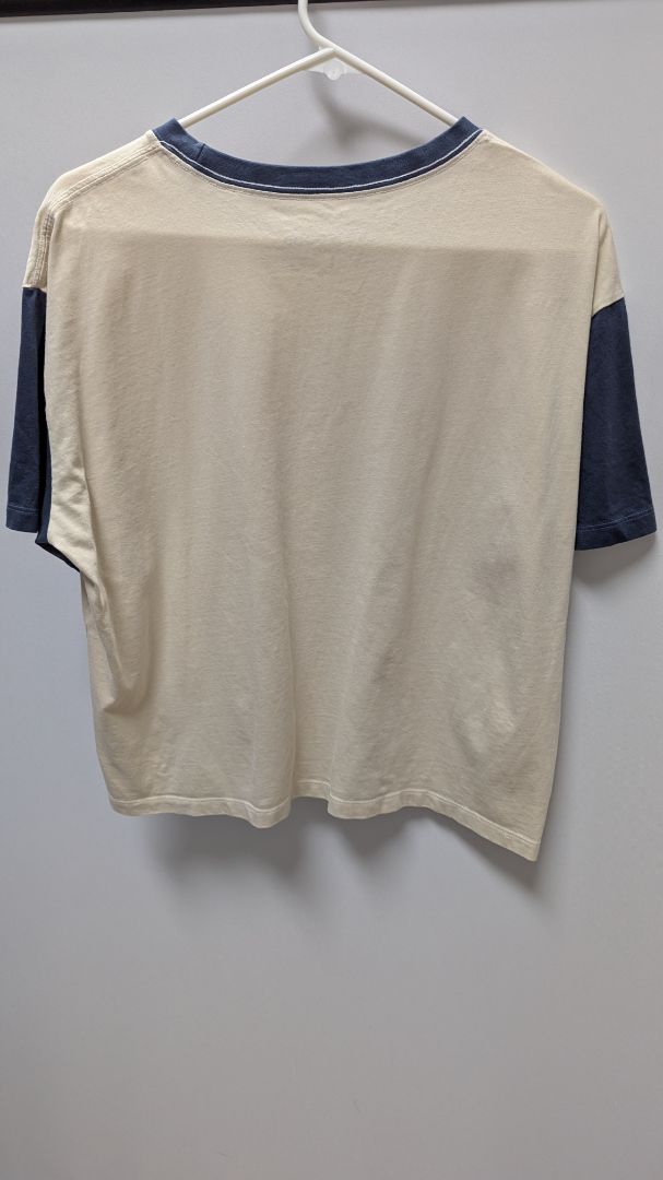 Life is Good Beige/Navy Flower Graphic T-Shirt