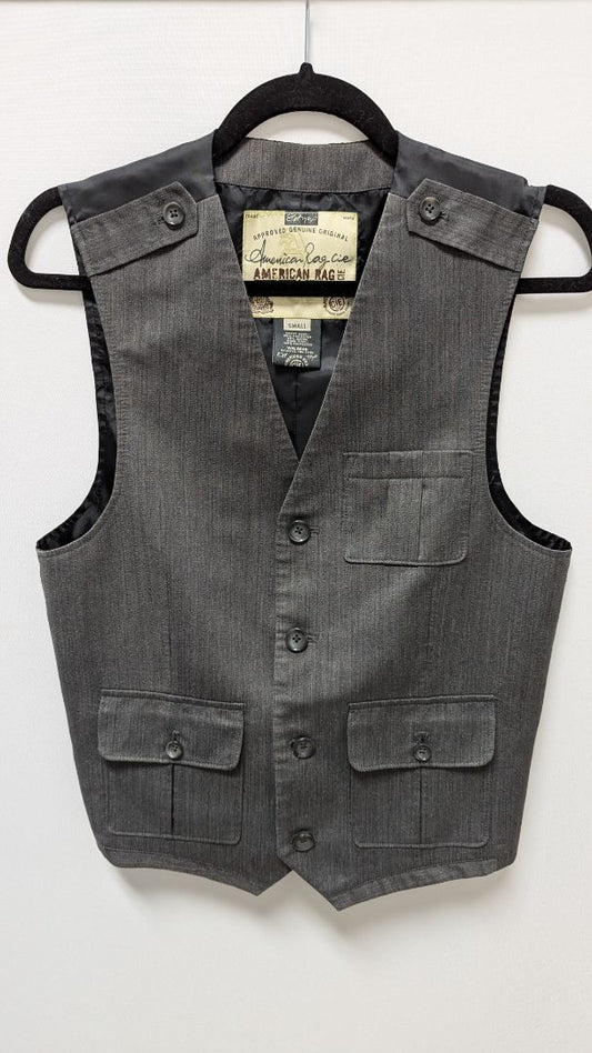American Rage Cie Dark Grey 4-Button Vest