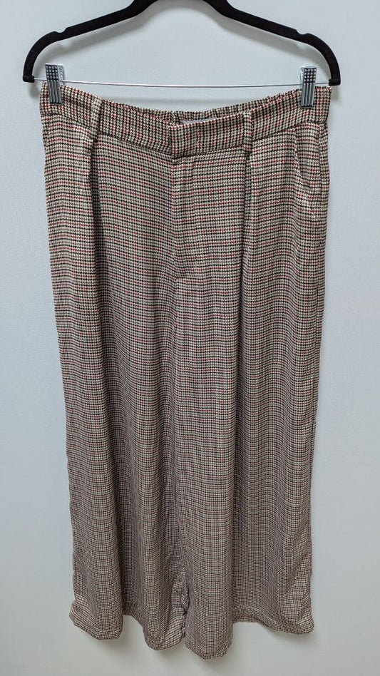 Tronjori Brown/Red Printed Wide-Leg Pants