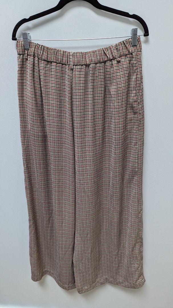 Tronjori Brown/Red Printed Wide-Leg Pants