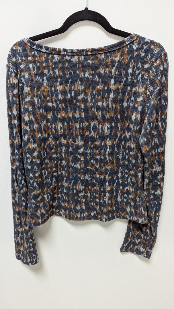 Pilcro Navy/Brown Printed Knit Sweater