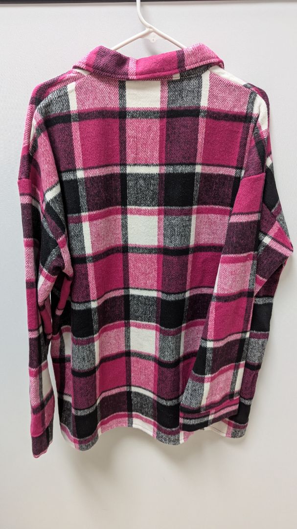 Pink/Black/White Plaid Flannel Shacket