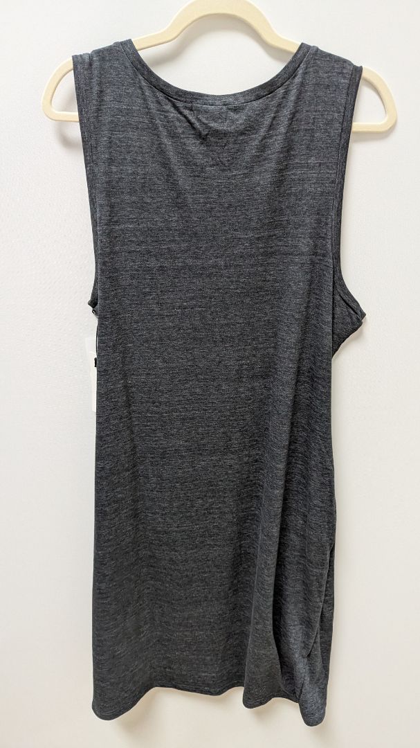 Treasure & Bond Heather Grey Sleeveless Ruched Tee Dress (2X)