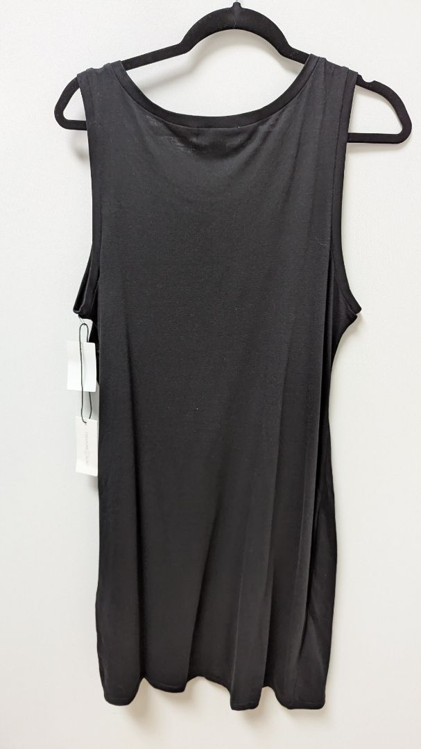 Treasure & Bond Black Sleeveless Ruched Tee Dress