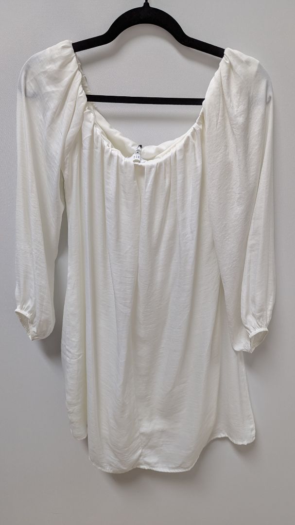 NSR Ivory Long-Sleeve Lined Sheath Mini Dress