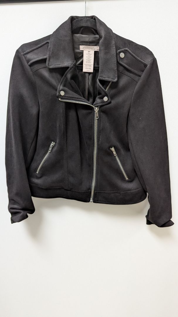 philosophy Black Faux-Suede Moto Jacket