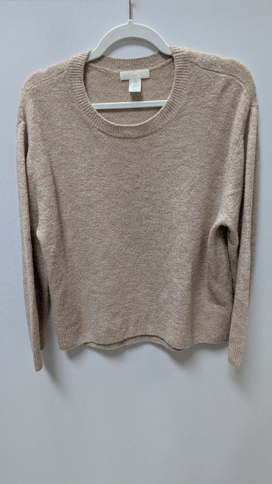 H&M Beige Wool-Blend Long-Sleeve Sweater
