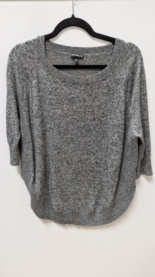 Express Heather Grey 3/4 Sleeve Sweater