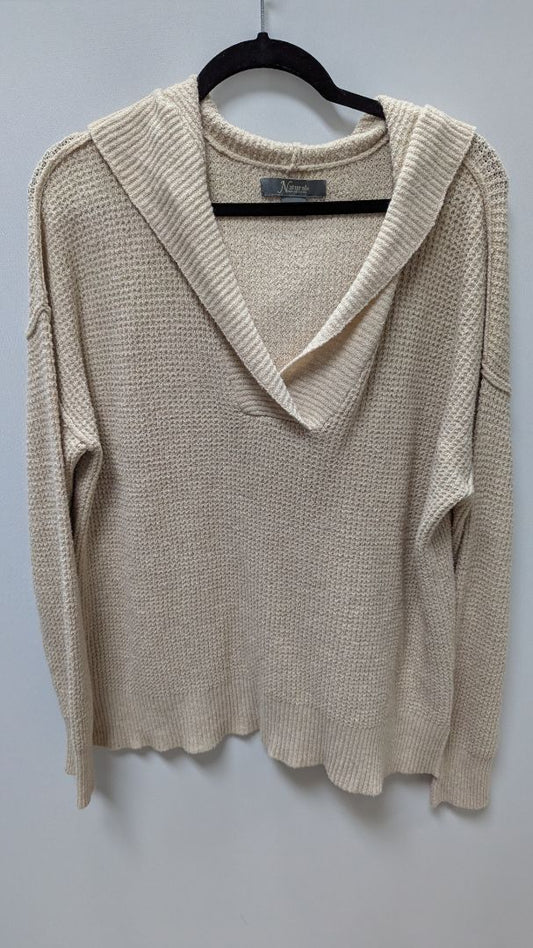 Natural Reflections Cream Hooded Knit Sweater