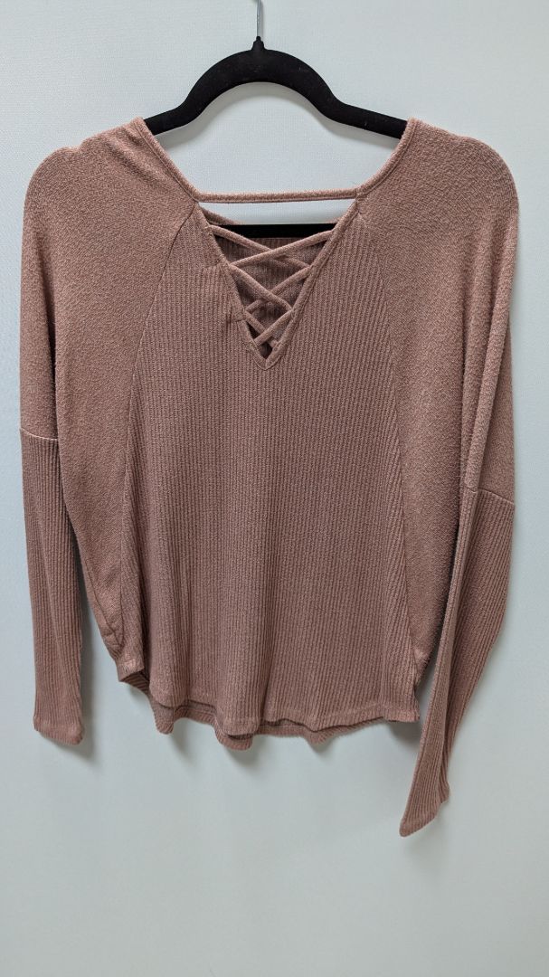Pink Rose Pink Crossback Long-Sleeve Sweater