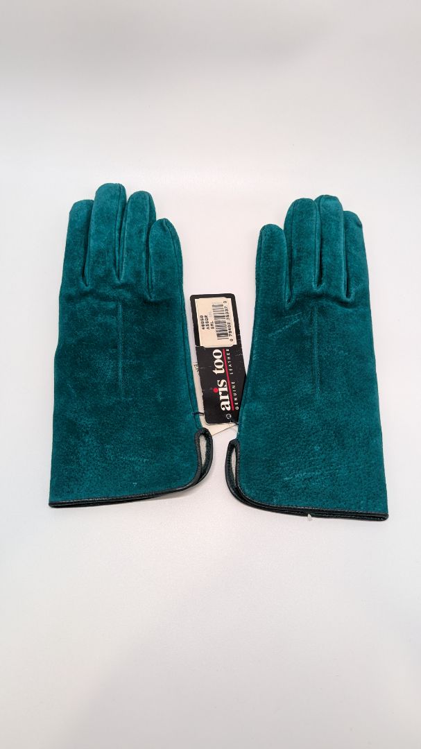 aris too Vintage Turquoise Genuine Leather Gloves