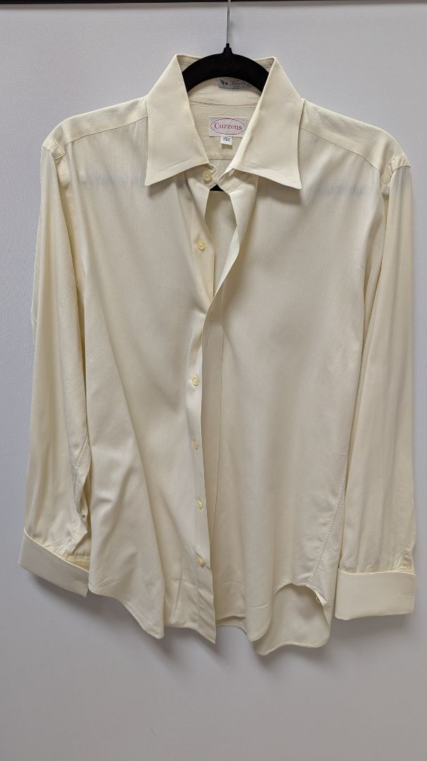 Cuzzens Cream Long-Sleeve Button-Down Shirt