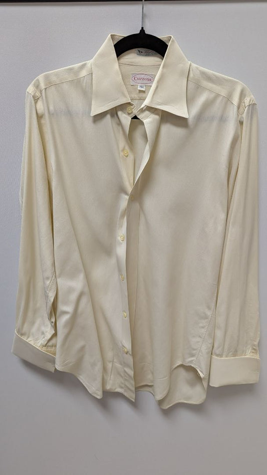 Cuzzens Cream Long-Sleeve Button-Down Shirt