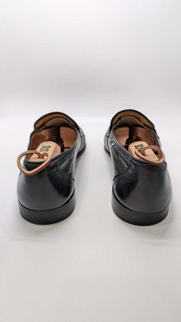 Bally Black Leather Tassel Fringe Loafer