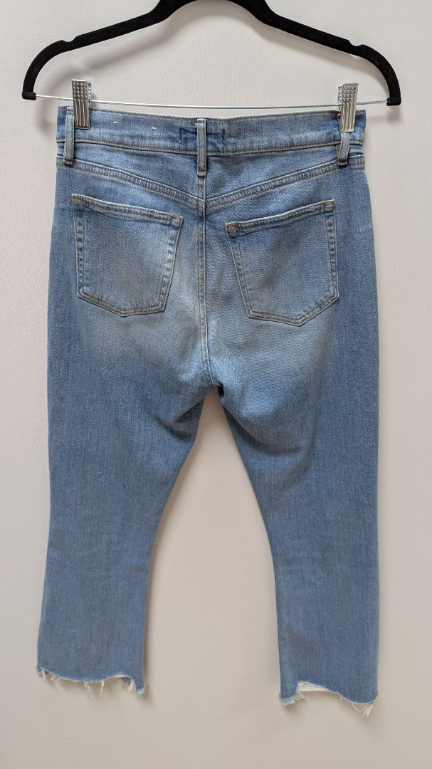 LOFT Light Wash "The Kick Crop" Distressed Jeans