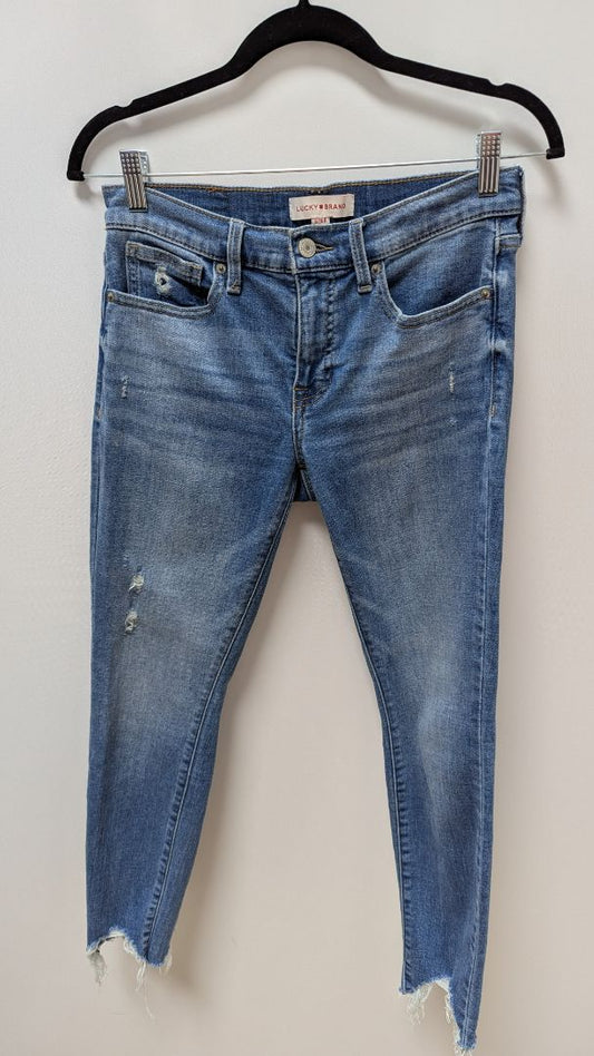 Lucky Brand Light Wash "Ava" Mid-Rise Distressed Skinny Jean