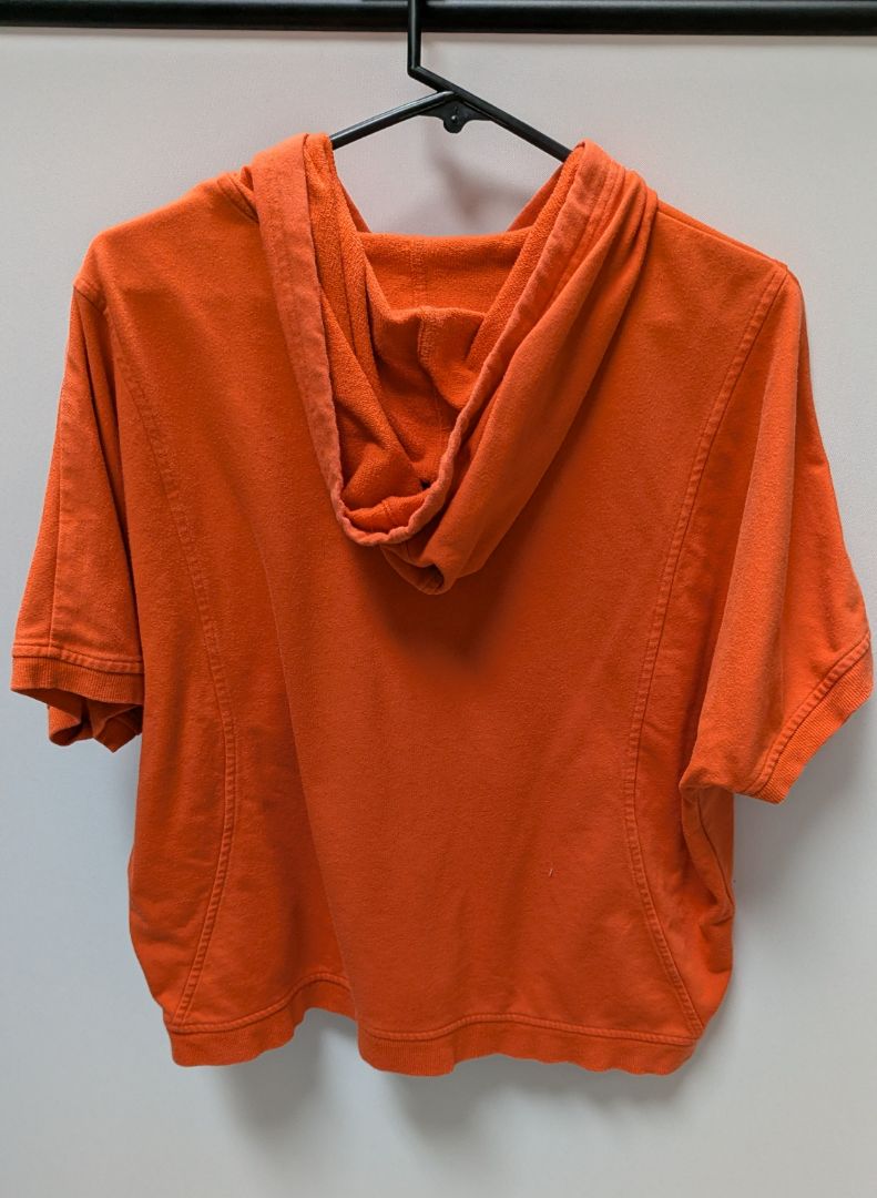 Style & Co Sport Orange Short-Sleeve Zippered Hoodie