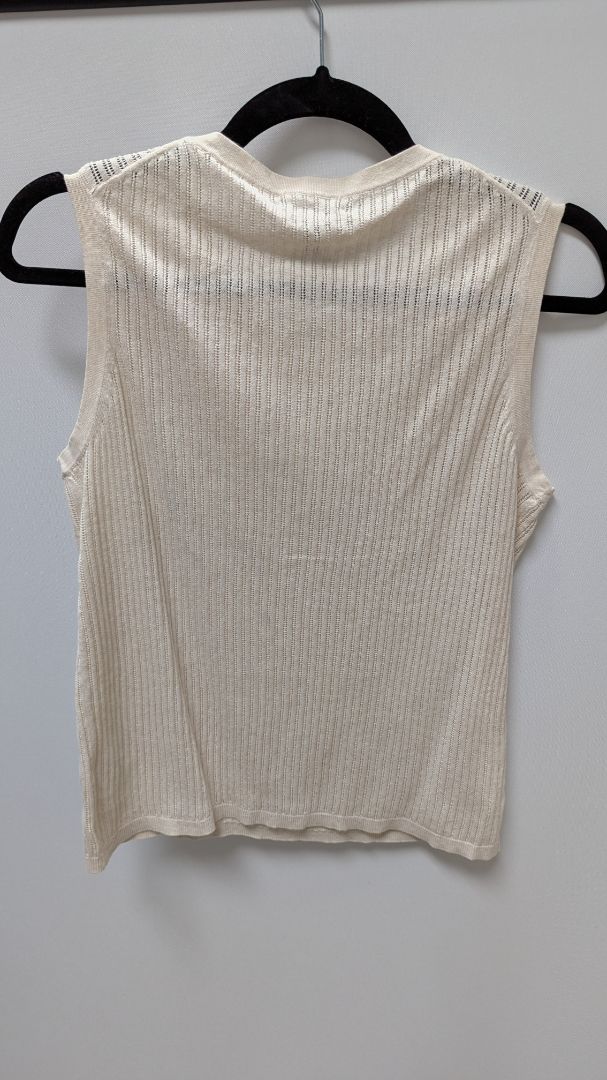 Saks Fifth Avenue Calico Tan Sleeveless Knit Blouse