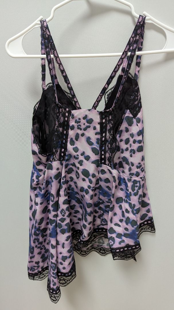 KOCHE Collective Purple Leopard Camisole Blouse