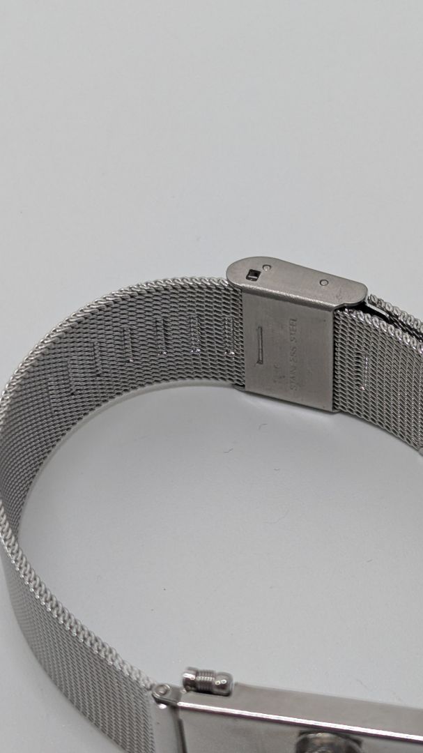 Connextion Silver Breast Cancer Ribbon Stainless Steel Bracelet