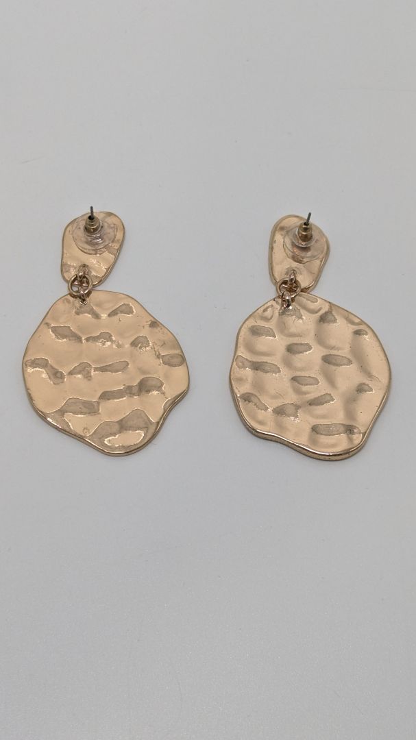 Gold/Red Abstract Faux-Snakeskin Earrings