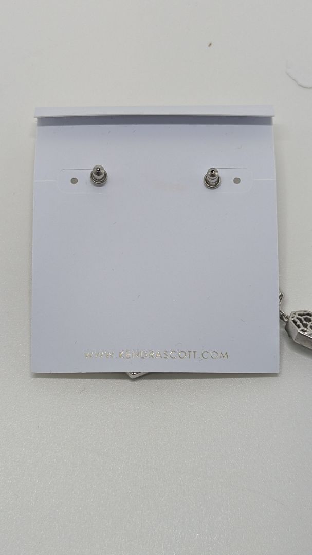 Kendra Scott Silver/Grey Faux-Crystal Convertible Earrings