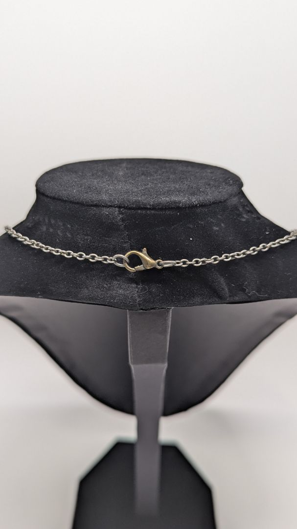 Bronze Light Pink Faux Rectangle Crystal Necklace