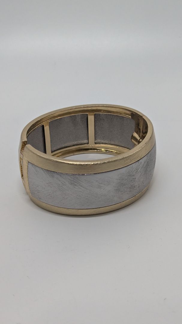 Gold/Silver Two-Tone Magnetic-Hinge Bracelet