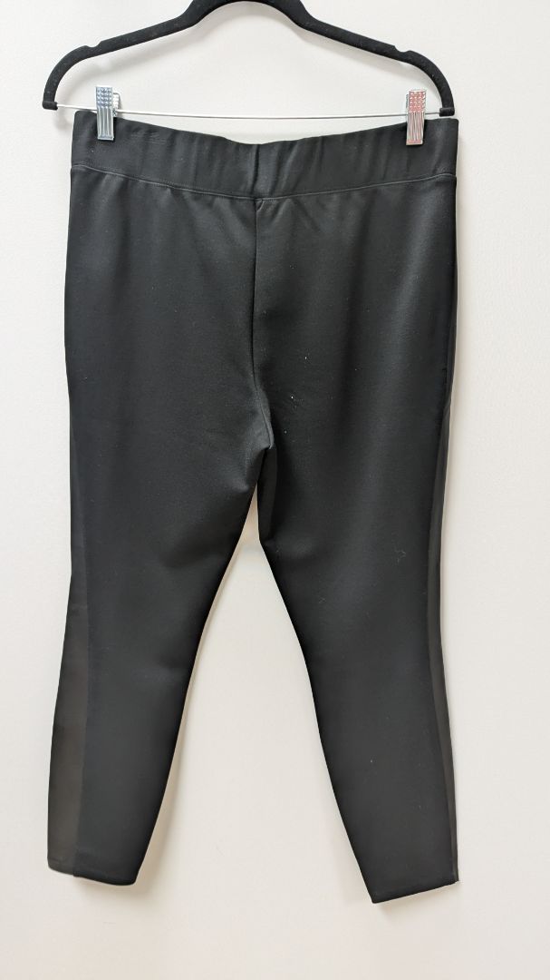 H by Halston Black Faux-Leather Panel Skinny Leggings