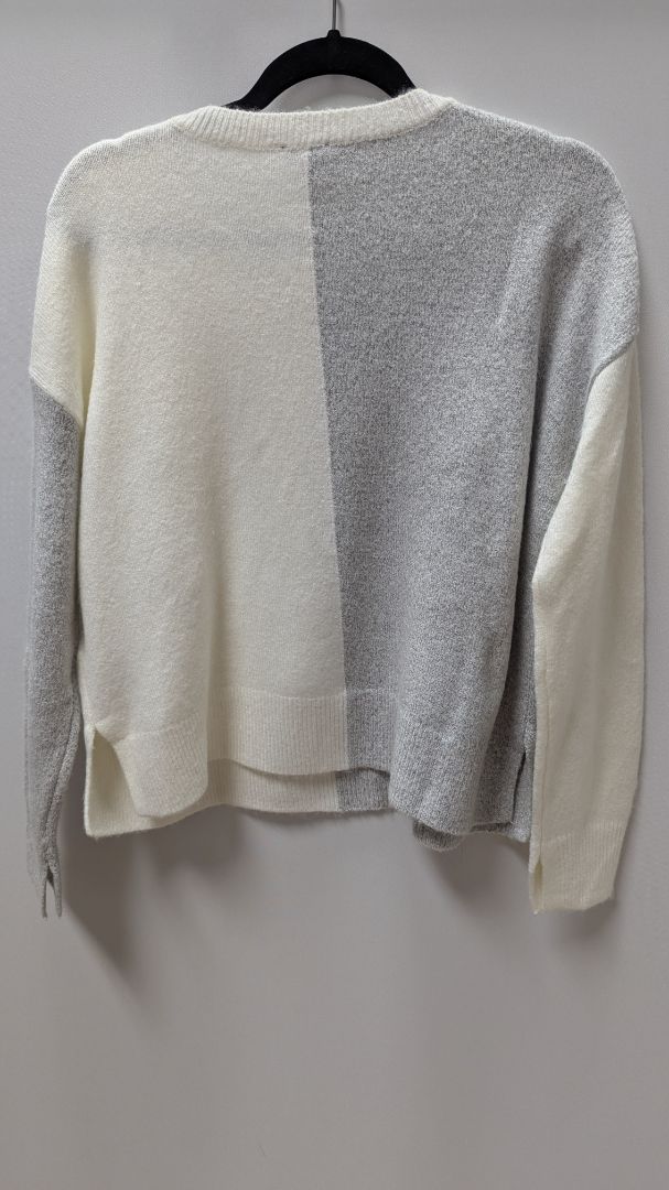Splendid Ivory/Grey Split Color Sweater