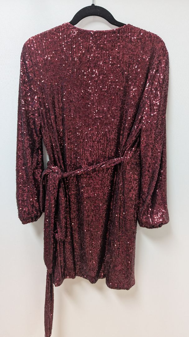 Gianni Bini Red Moor Sequin Wrap Dress