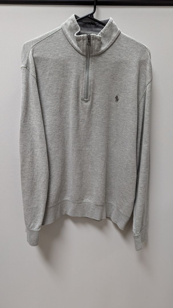 Polo Ralph Lauren Light Grey Quarter-Zip Pullover Sweatshirt