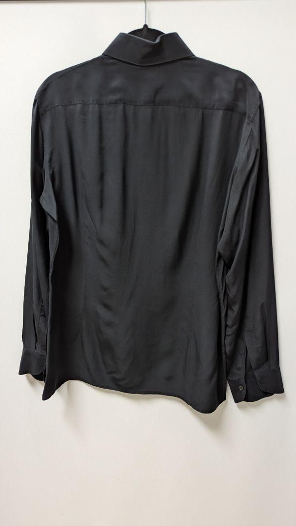 Pancaldi & B by Cuzzens Off-Black Silk Button-Down Shirt