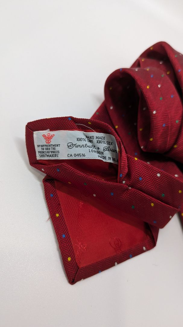Turnbull & Asser Red Spotted Silk Necktie
