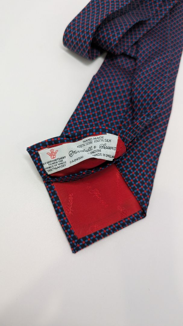 Turnbull & Asser Navy/Red Printed Silk Necktie