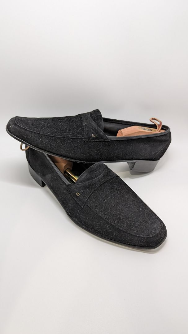 Bally Men\'s loafers black suede Barely Worn Bally Mens Black Suede Square Toe Penny Loafers  main image 2