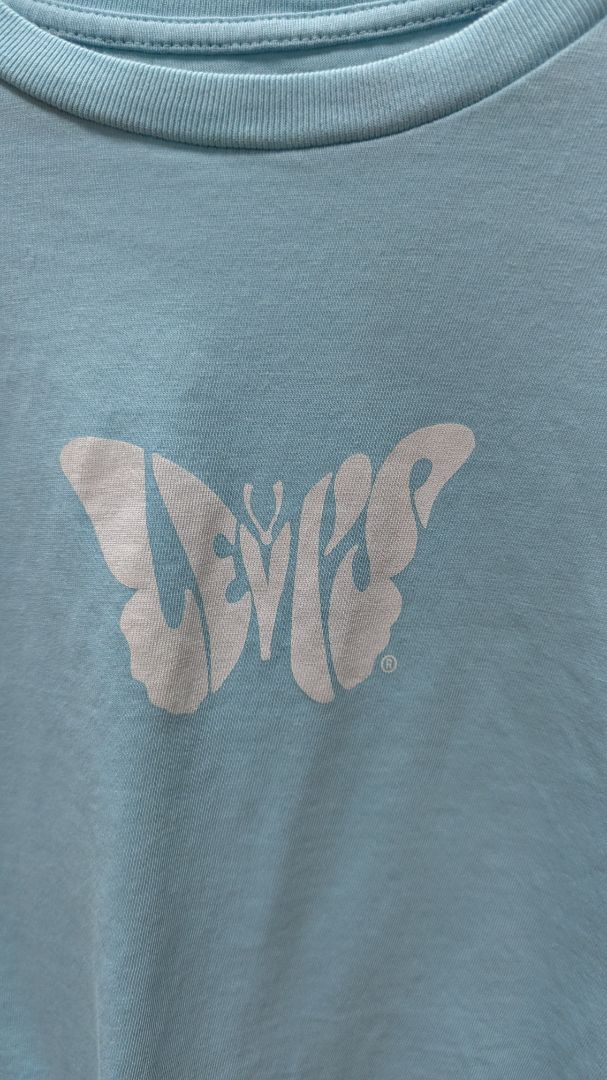 Levi's Light Blue Butterfly Graphic Crop T-Shirt