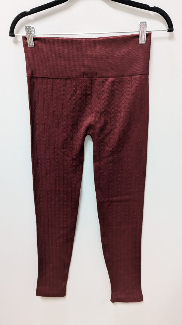 eye candy Burgundy Fleece-Lined Knit Leggings