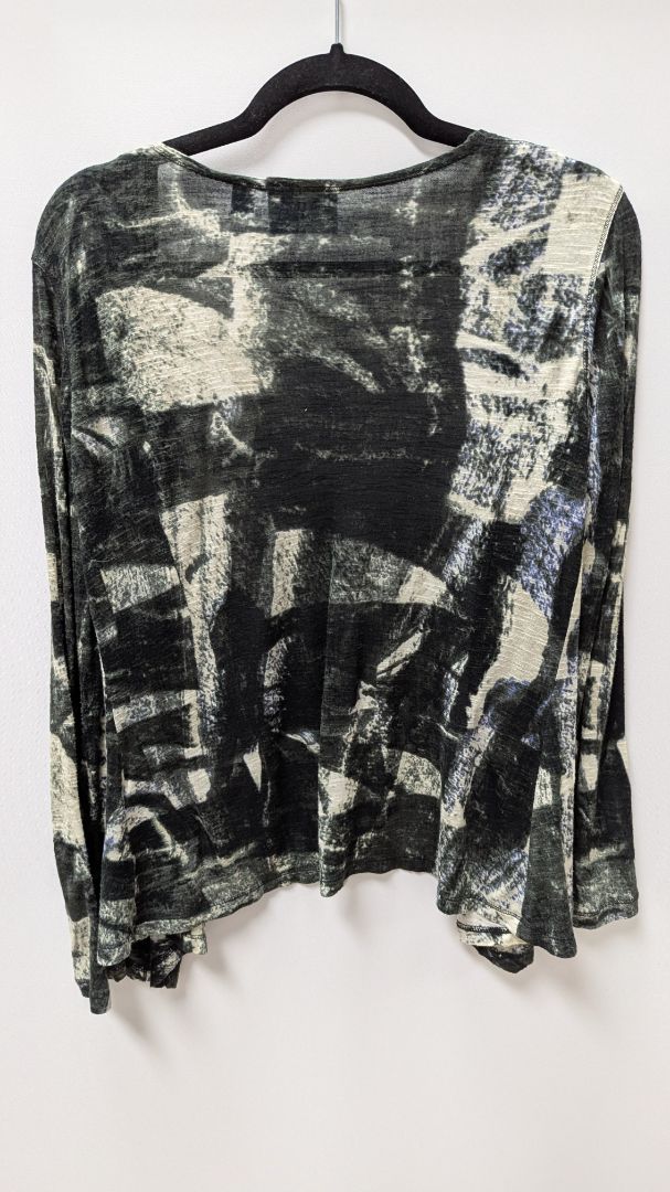 Simply Vera by Vera Wang Dark Green Printed Asymmetrical Cardigan